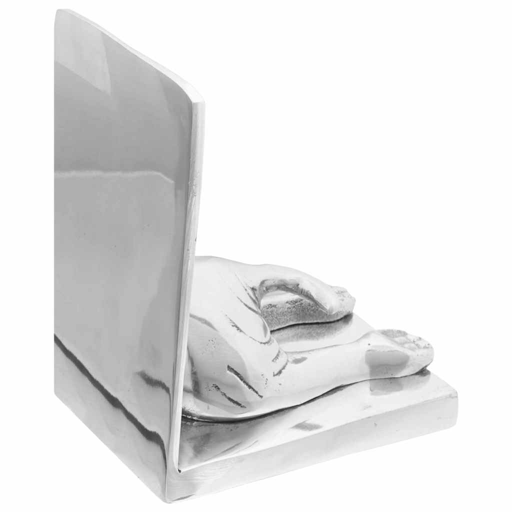 Buchstützen 2 pcs Silber 12 x 15 x 18 cm Aluminium