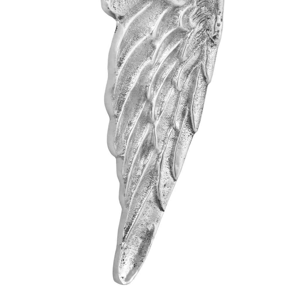 Flügel-Skulptur Silber 31 x 5 x 91 cm Aluminium
