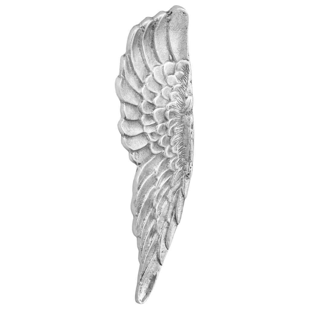 Flügel-Skulptur Silber 31 x 5 x 91 cm Aluminium