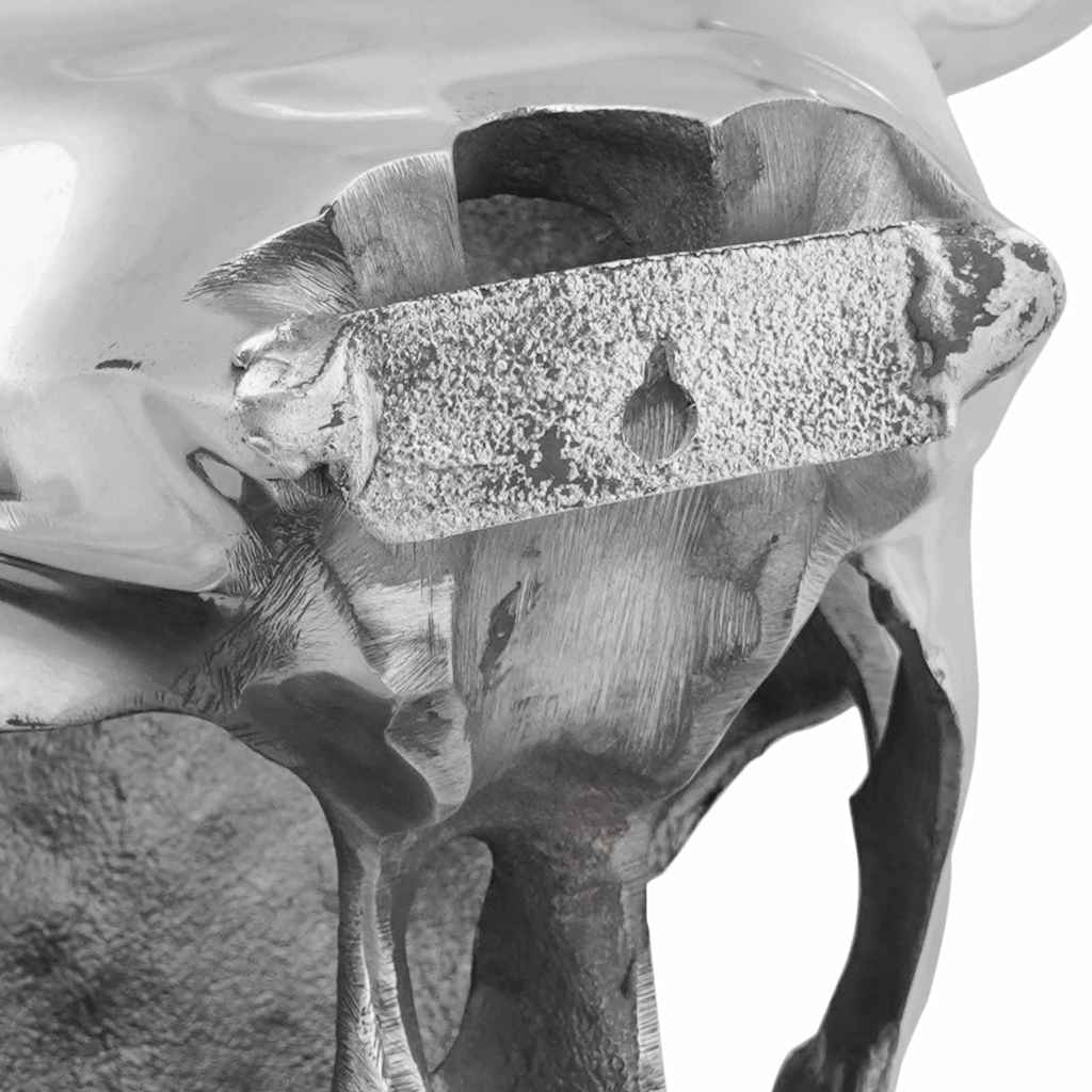Crâne de taureau Argent 34 x 13 x 53 cm Aluminium