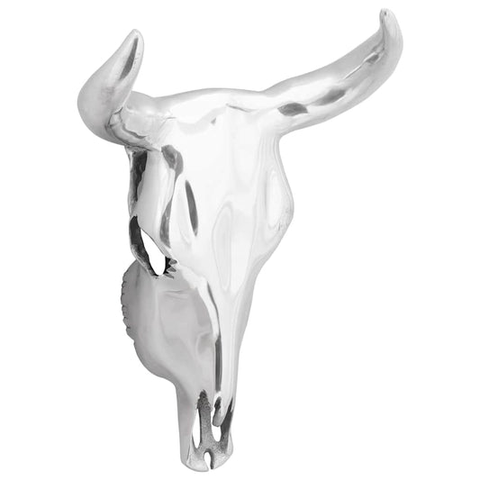 Bullen Schädel Silber 34 x 13 x 53 cm Aluminium