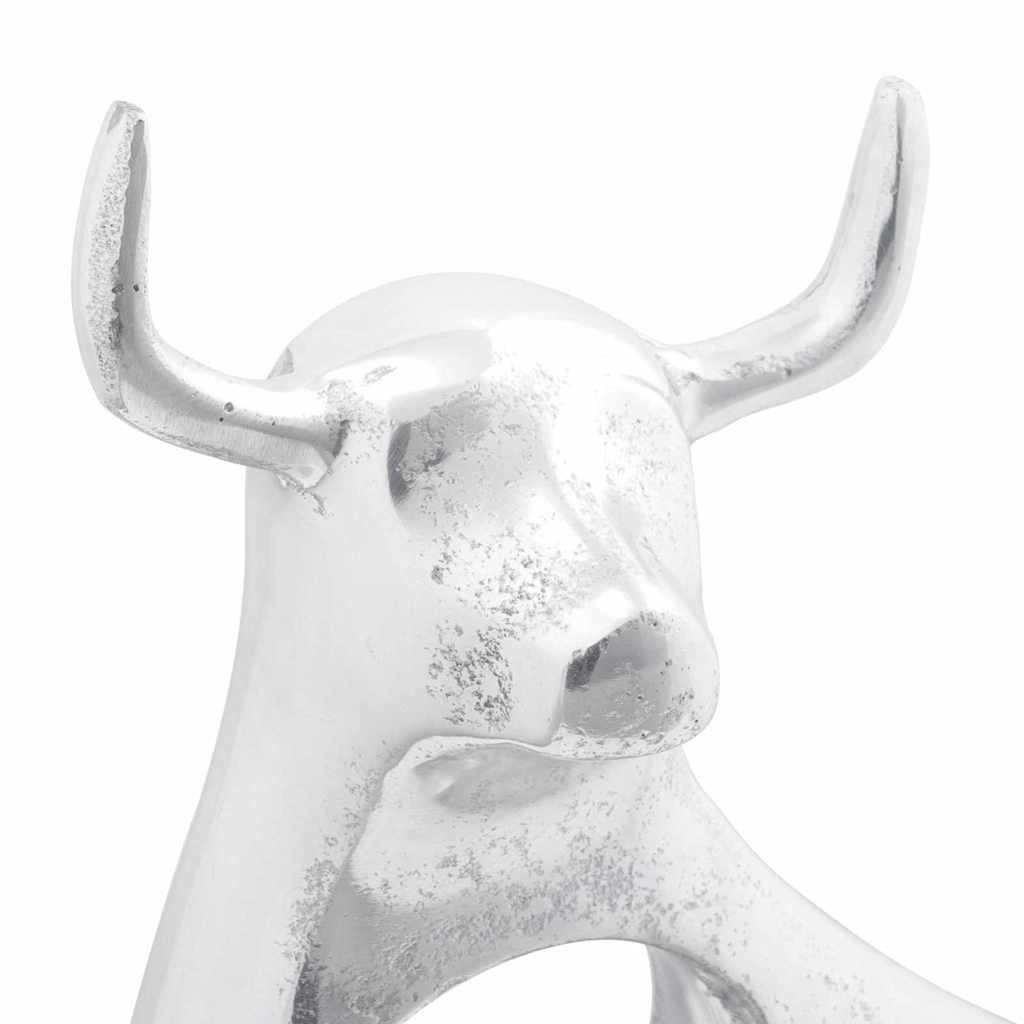 Stierskulptur Silber 22 x 9.5 x 34 cm Aluminium