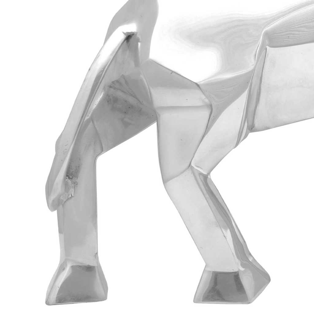 Stierskulptur Silber 74 x 23 x 39 cm Aluminium