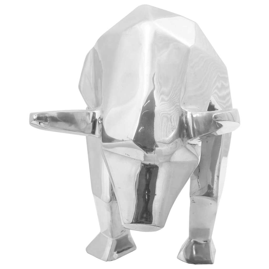 Stierskulptur Silber 74 x 23 x 39 cm Aluminium