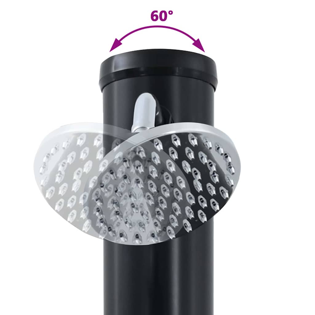 Außen Solardusche Schwarz 217 cm PVC und Aluminium