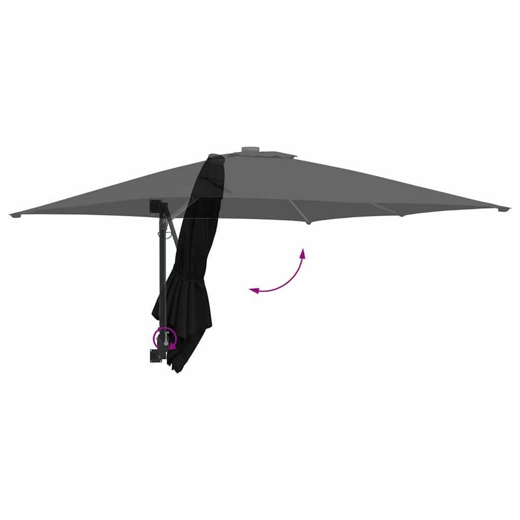 Garten-Sonnenschirm Schwarz 248,5 x 247,5 x 160 cm