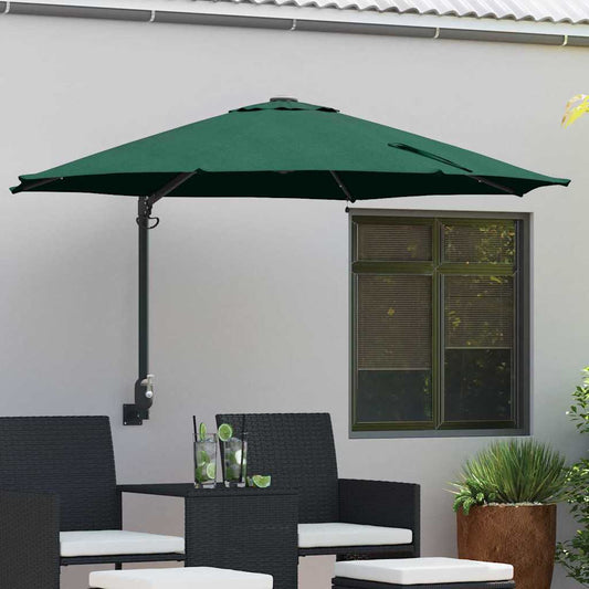 Garten-Sonnenschirm Grün 248 x 248 x 148 cm Polyester und Stahl