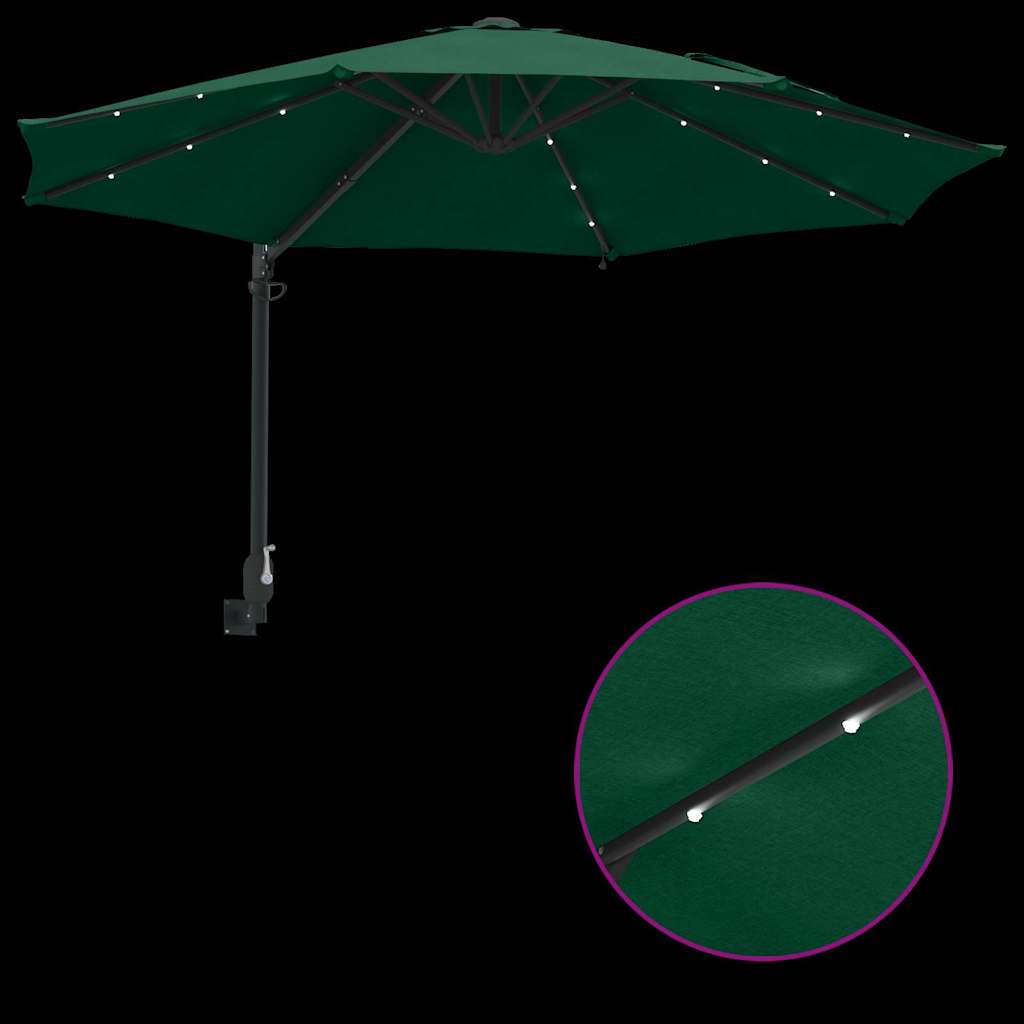 Garten-Sonnenschirm Grün 248 x 248 x 148 cm Polyester und Stahl