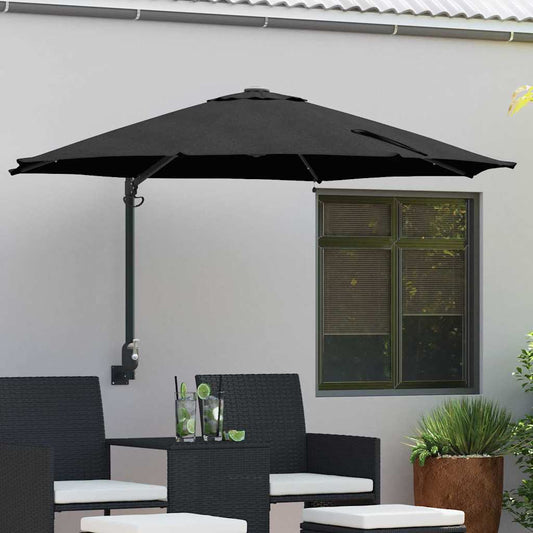 Garten-Sonnenschirm Schwarz 248 x 248 x 148 cm