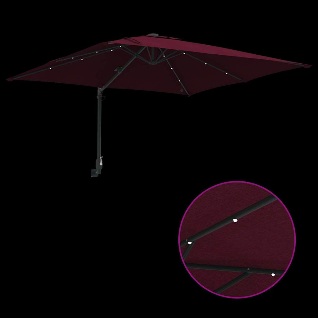 Garten-Sonnenschirm Bordeauxrot 248,5 x 247,5 x 160 cm