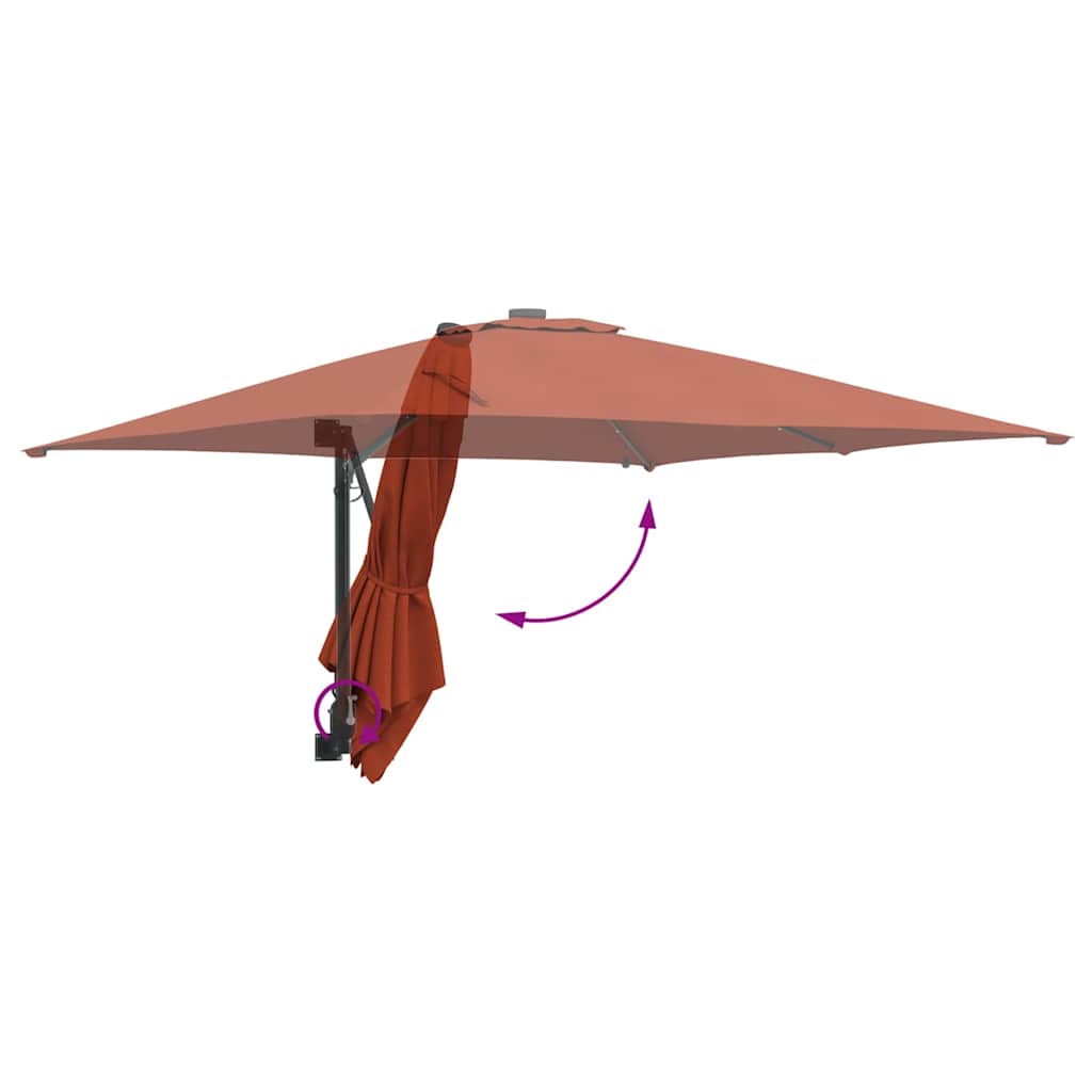Garten-Sonnenschirm Terrakotta 248,5 x 247,5 x 160 cm