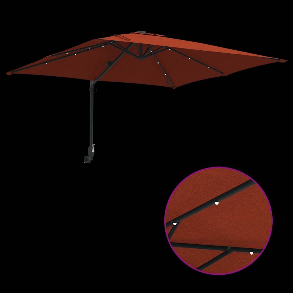 Garten-Sonnenschirm Terrakotta 248,5 x 247,5 x 160 cm