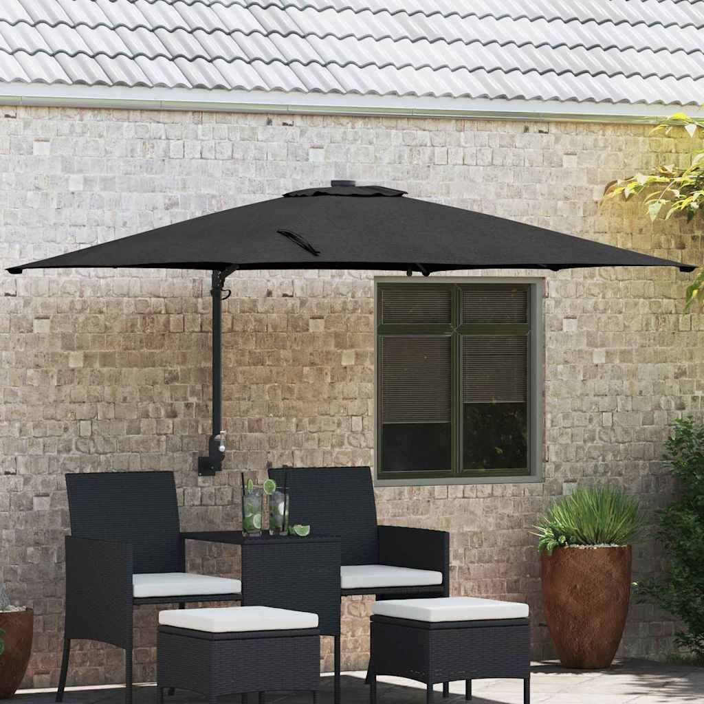 Garten-Sonnenschirm Schwarz 248,5 x 247,5 x 160 cm