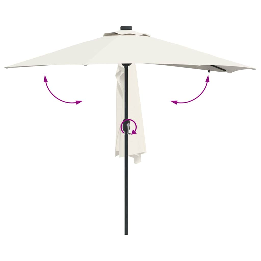 Garten-Sonnenschirm Sand 294 x 150 x 223 cm Polyester und Stahl