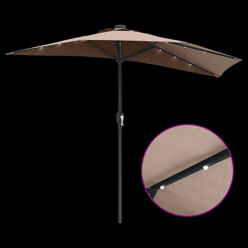 Garten-Sonnenschirm Taupe 294 x 150 x 223 cm