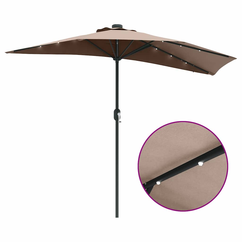 Garten-Sonnenschirm Taupe 294 x 150 x 223 cm