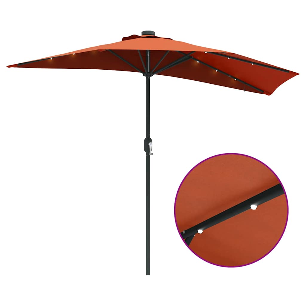 Garten-Sonnenschirm Terrakotta 294 x 150 x 223 cm
