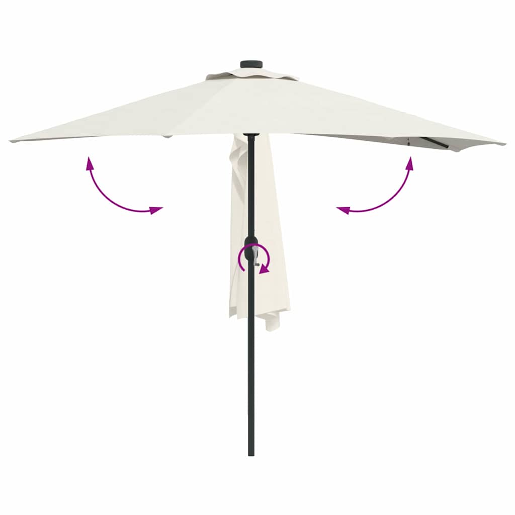 Garten-Sonnenschirm Sand 294 x 150 x 224 cm Polyester und Stahl