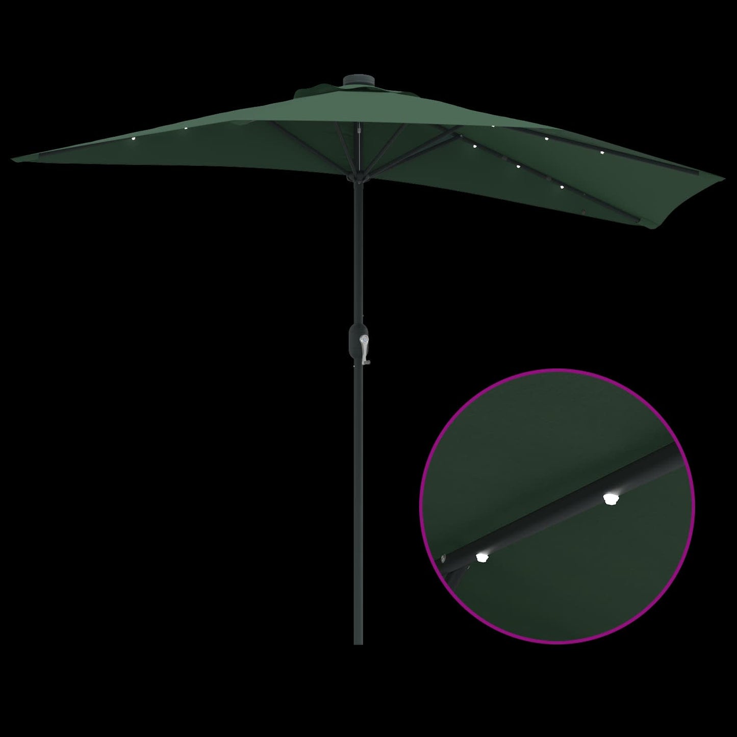 Garten-Sonnenschirm Grün 294 x 150 x 224 cm Polyester und Stahl