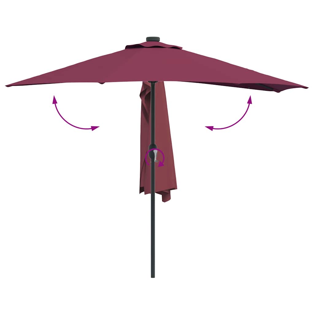 Garten-Sonnenschirm Bordeauxrot 294 x 150 x 224 cm