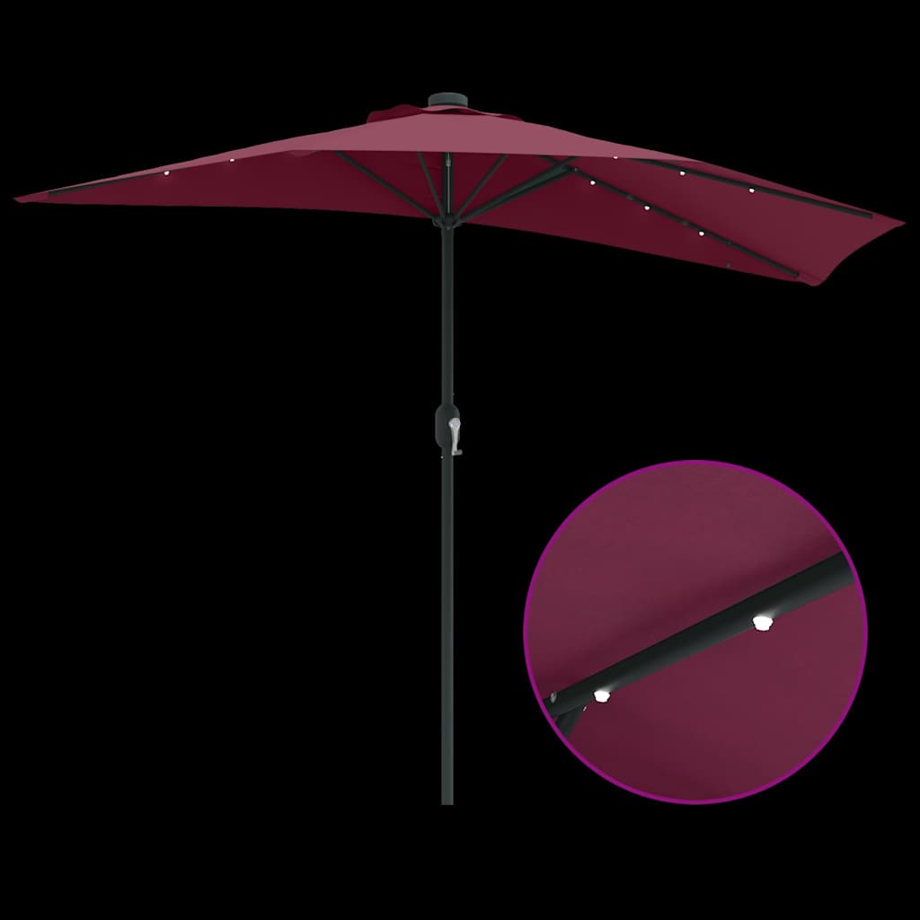 Garten-Sonnenschirm Bordeauxrot 294 x 150 x 224 cm