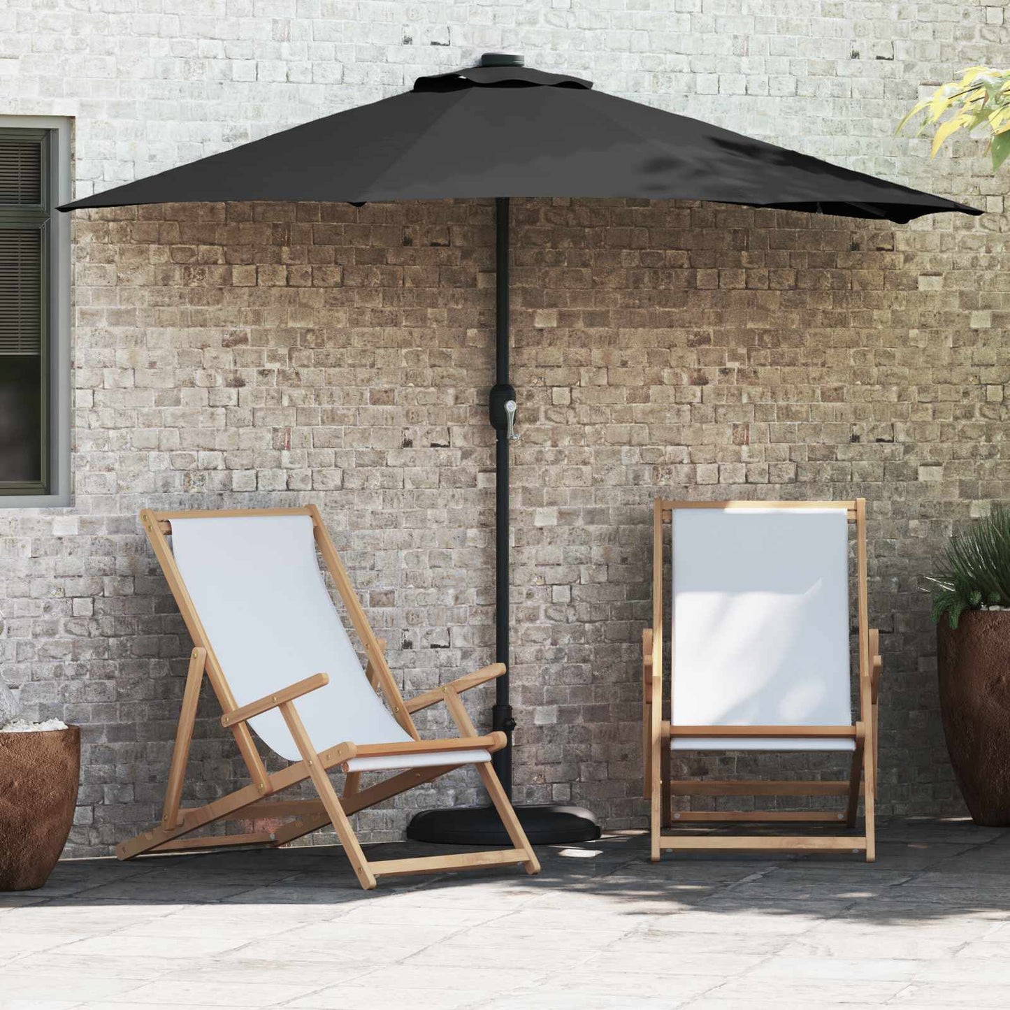 Garten-Sonnenschirm Schwarz 294 x 150 x 224 cm