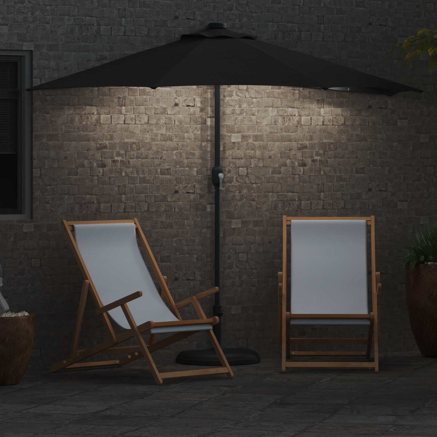 Garten-Sonnenschirm Schwarz 294 x 150 x 224 cm
