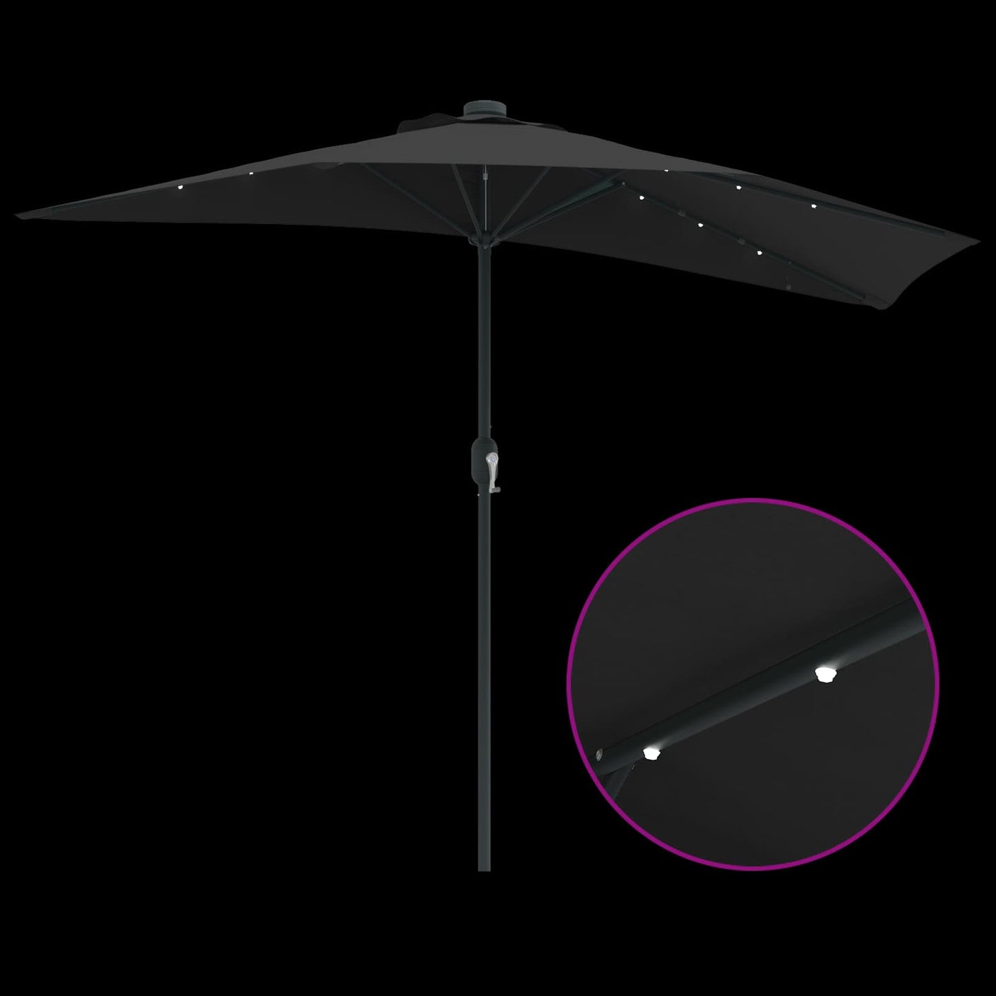 Garten-Sonnenschirm Schwarz 294 x 150 x 224 cm