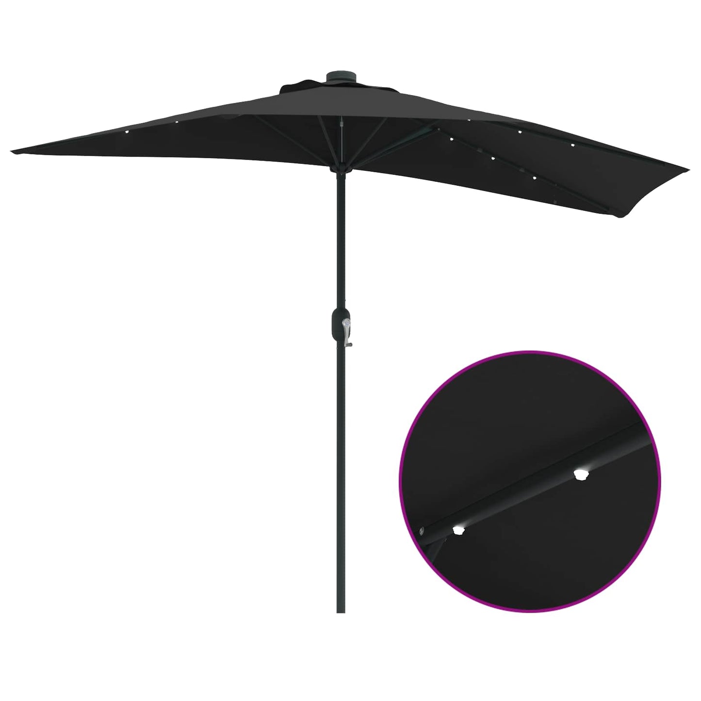 Garten-Sonnenschirm Schwarz 294 x 150 x 224 cm