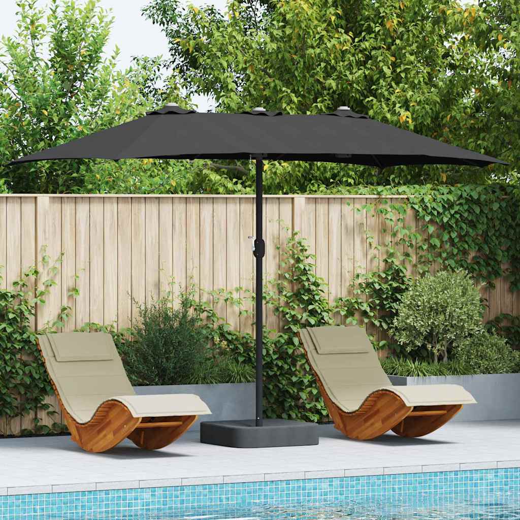Garten-Sonnenschirm Schwarz 385 x 209 x 244 cm