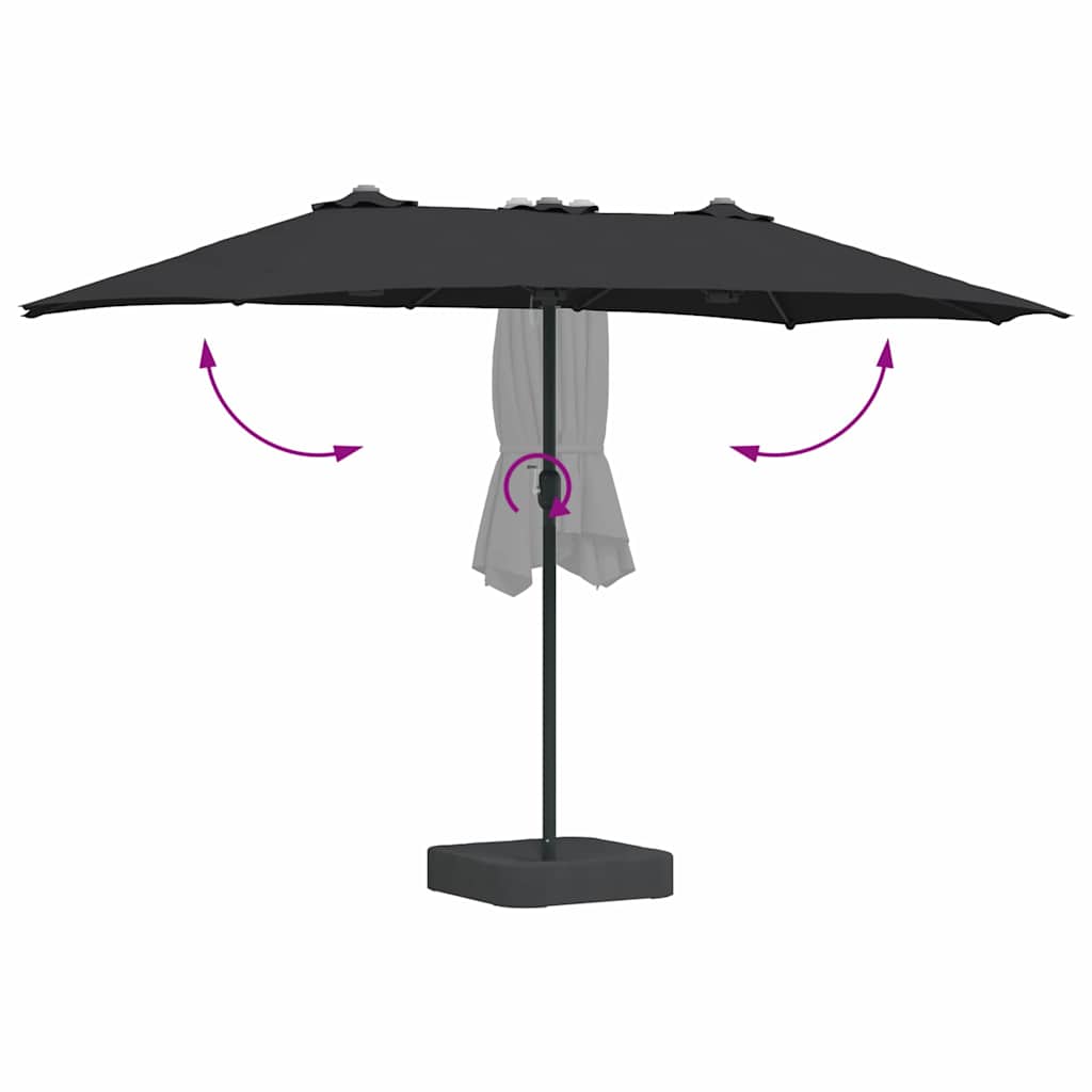 Garten-Sonnenschirm Schwarz 385 x 209 x 244 cm
