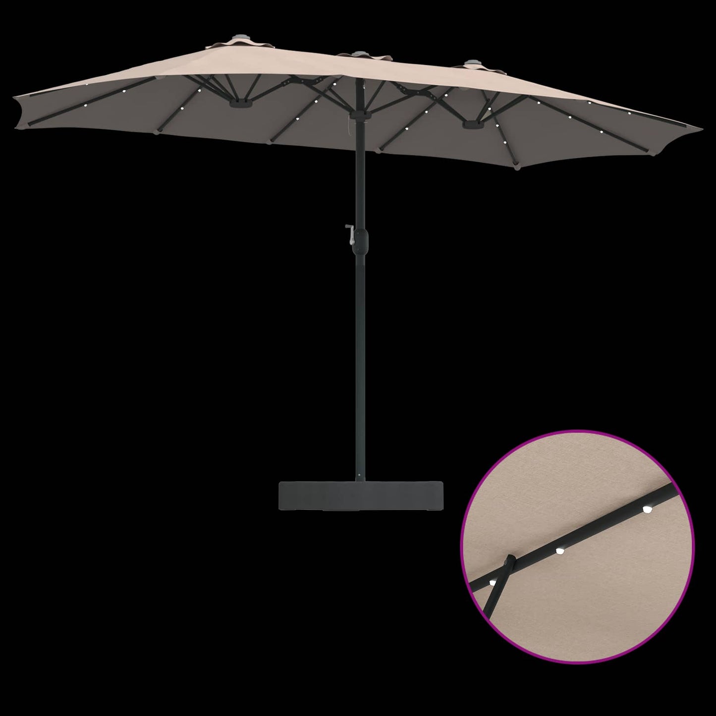 Garten-Sonnenschirm Taupe 385 x 209 x 244 cm Polyester