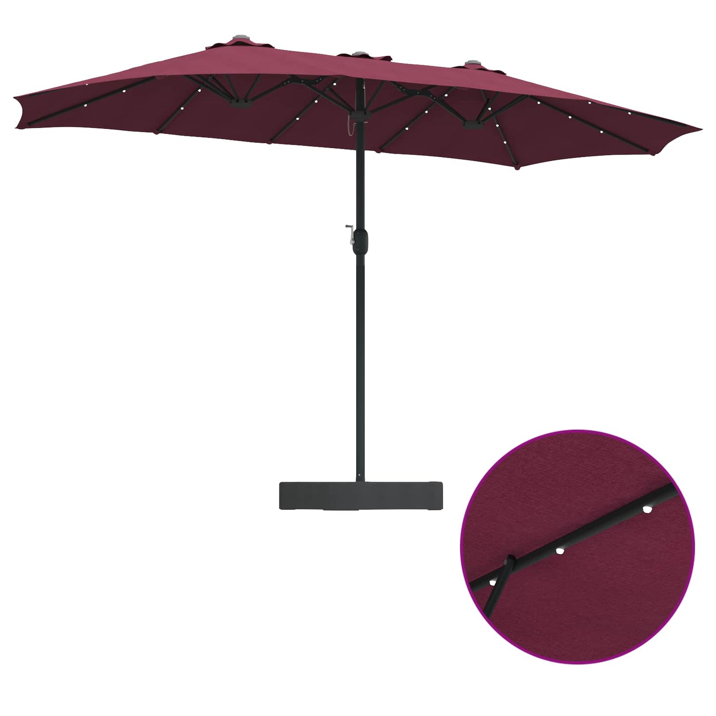 Garten-Sonnenschirm Bordeauxrot 385 x 209 x 244 cm Polyester