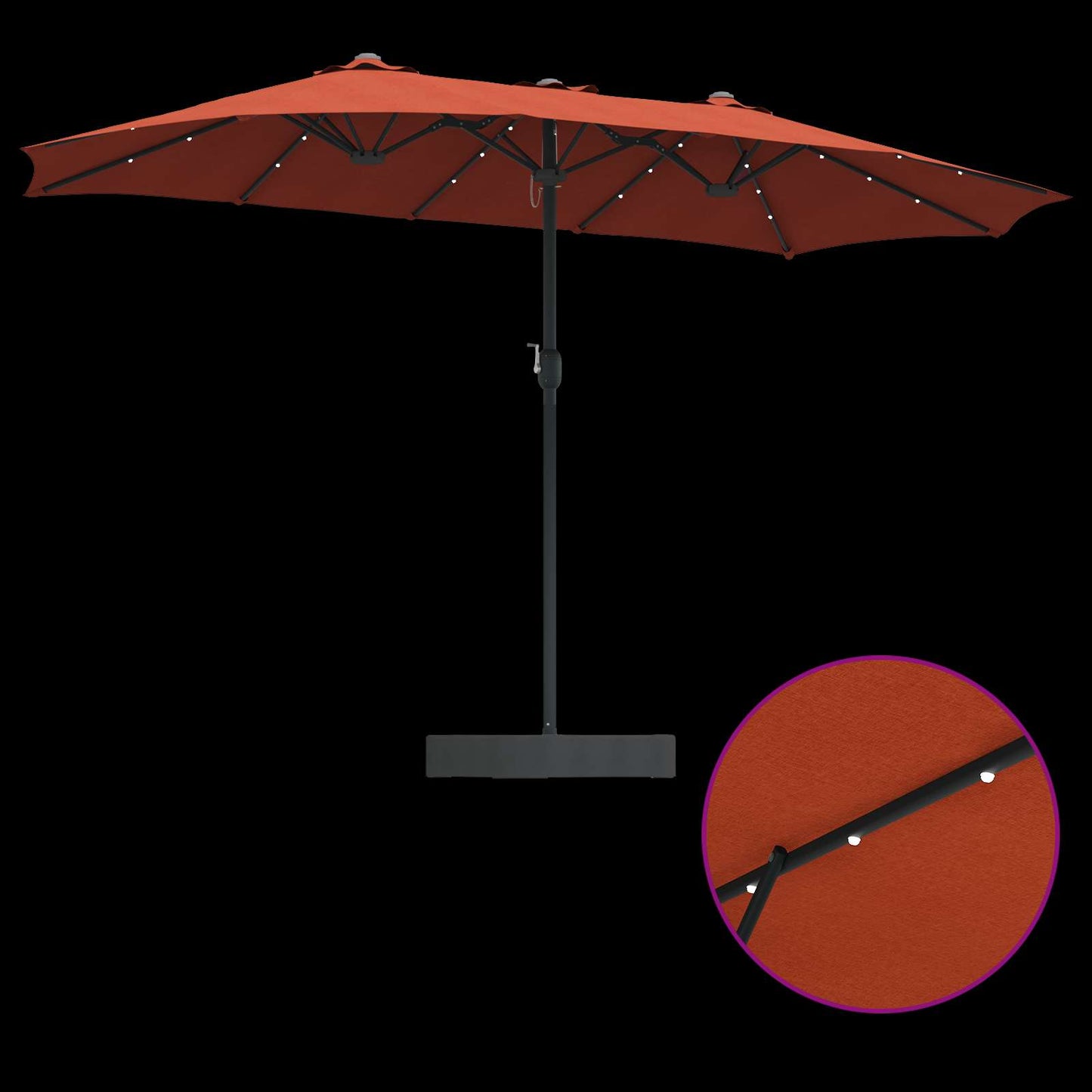 Garten-Sonnenschirm Terrakotta 385 x 209 x 244 cm Polyester