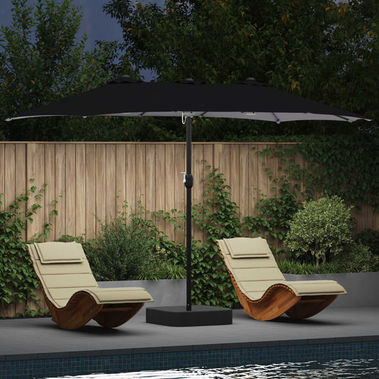 Garten-Sonnenschirm Schwarz 385 x 209 x 244 cm Polyester
