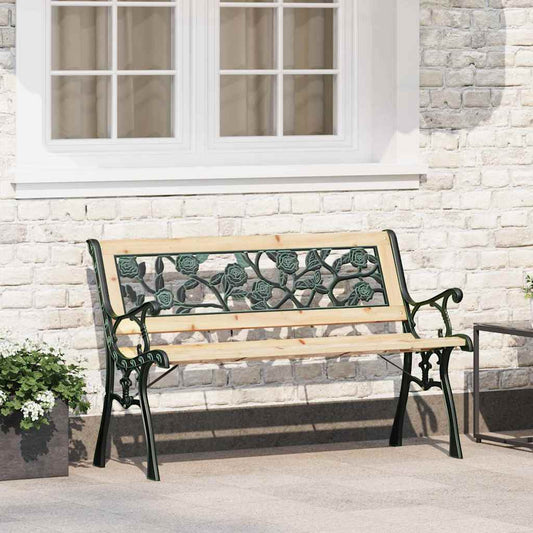 Gartenbank mit Kissen Braun 116 x 54 x 73 cm Holz