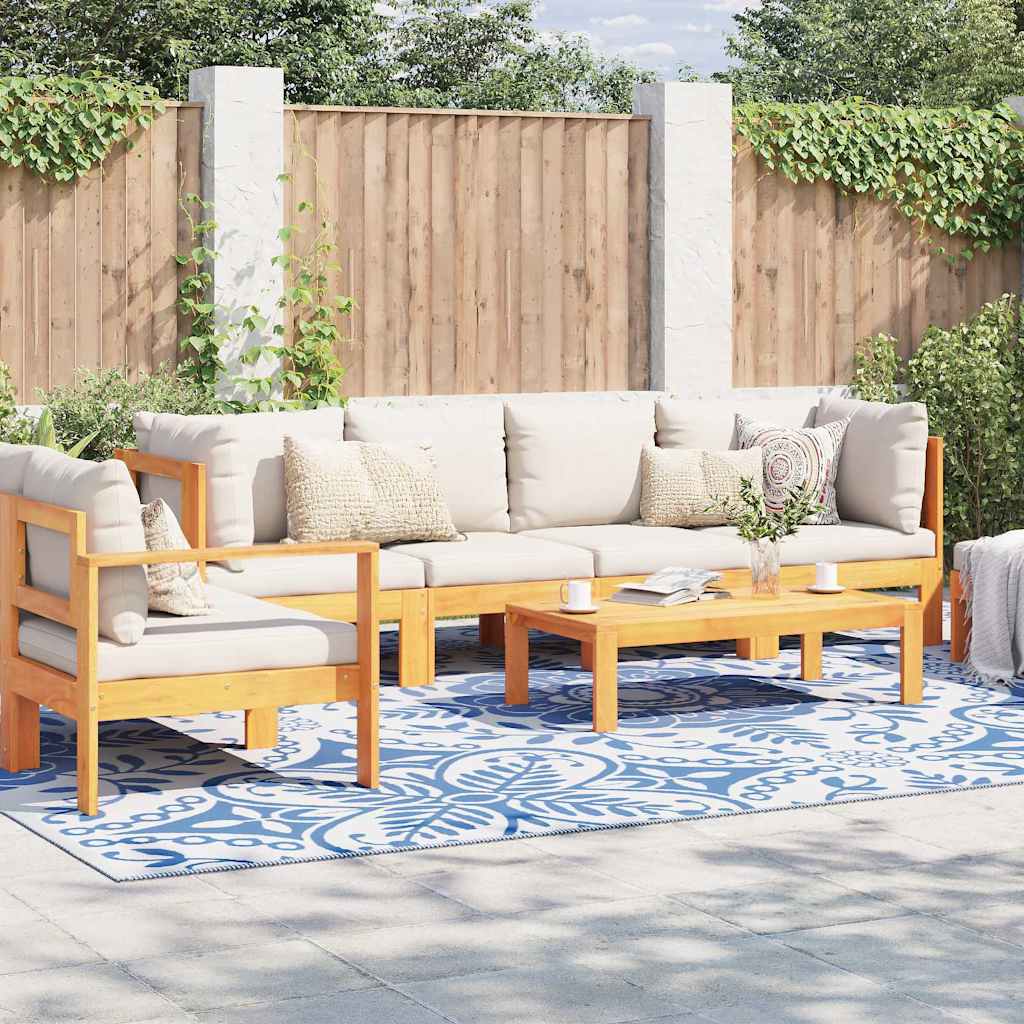 Outdoor-Teppich Floral ARAKIL Babyblau und Weiß 400 x 300 cm