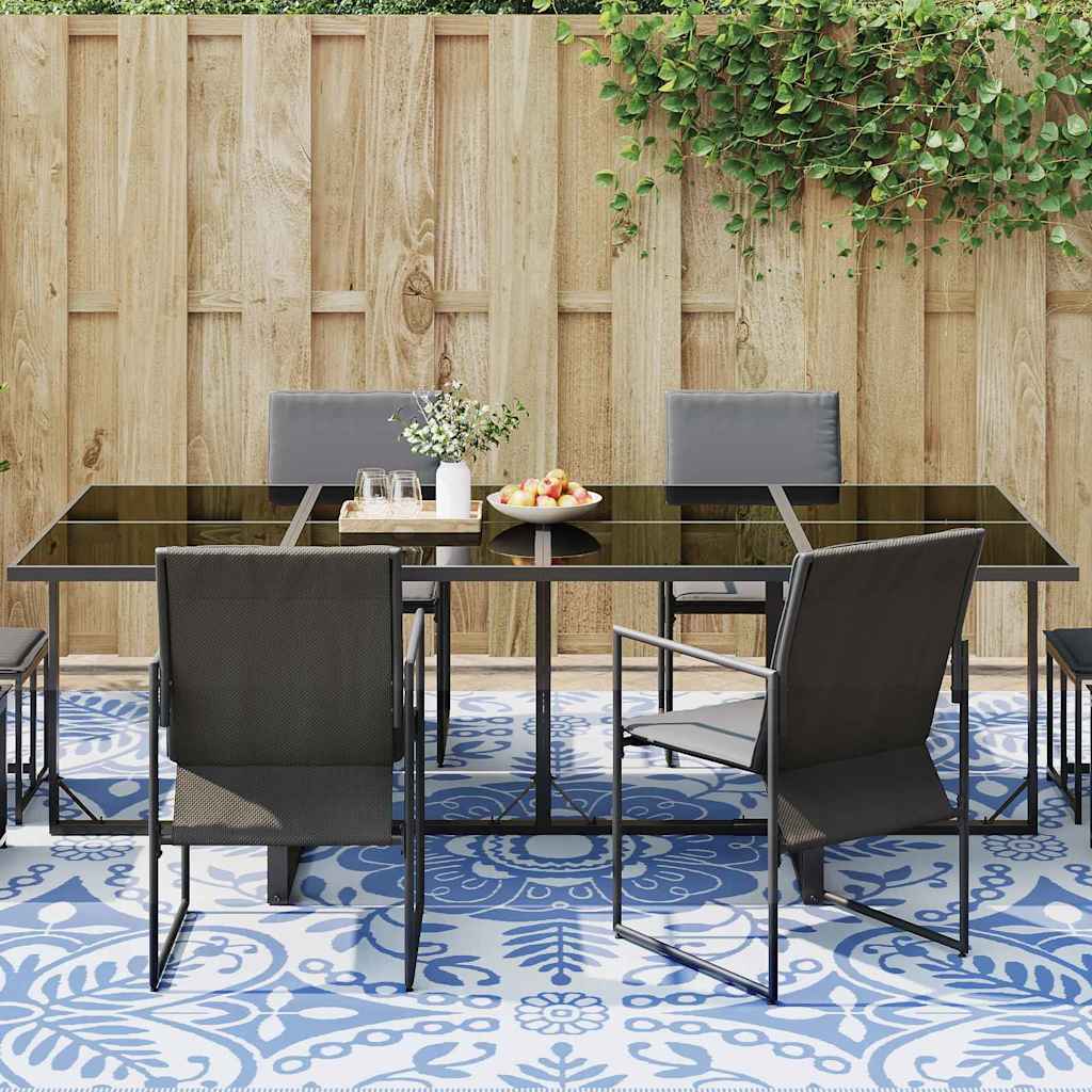 Outdoor-Teppich Floral ARAKIL Babyblau und Weiß 400 x 300 cm
