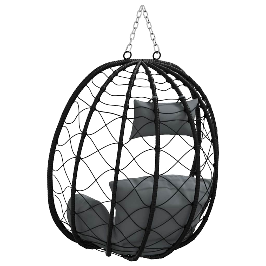 Hängendes Ei-Stuhl Anthrazit 91.5 x 60 x 110 cm Poly-Rattan