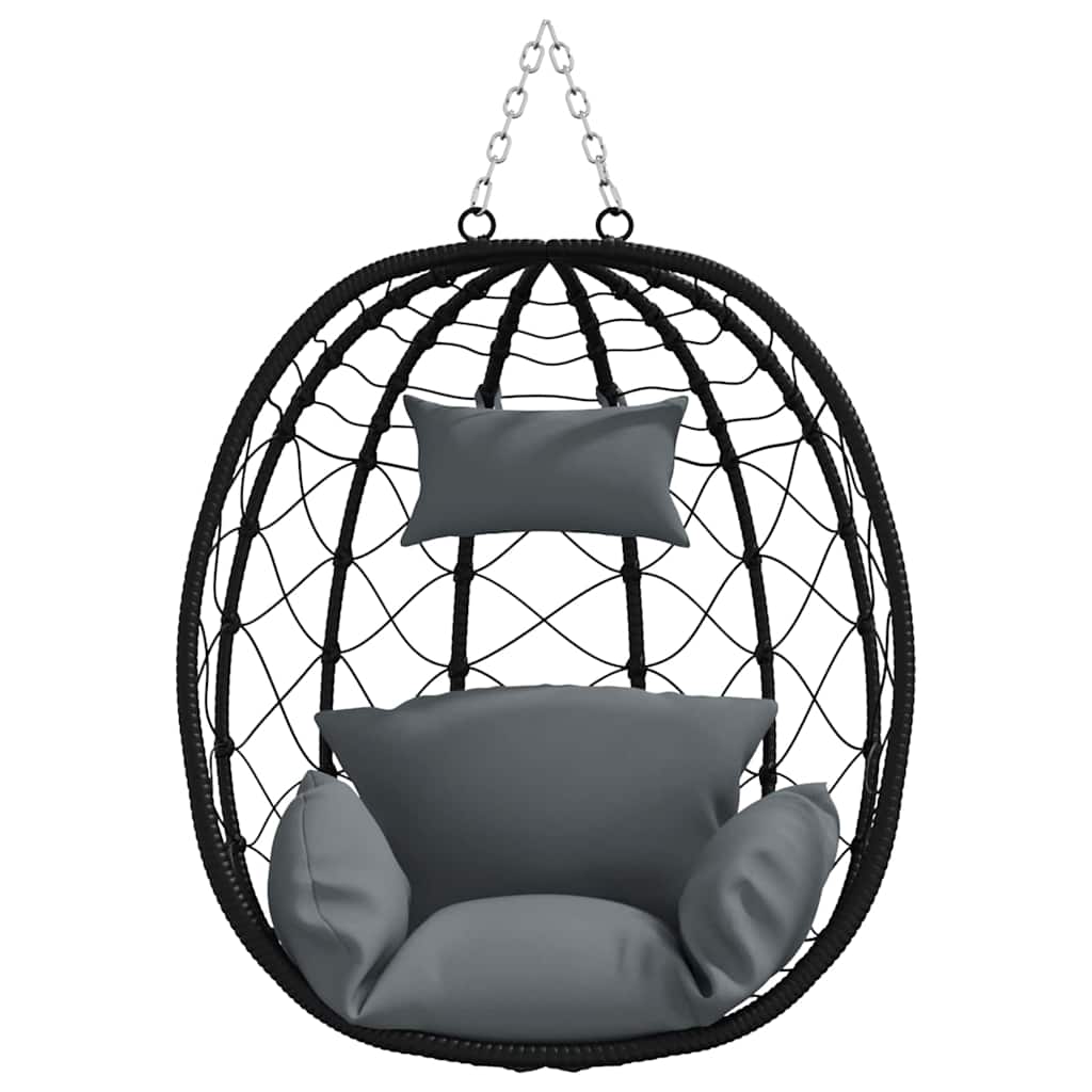 Hängendes Ei-Stuhl Anthrazit 91.5 x 60 x 110 cm Poly-Rattan