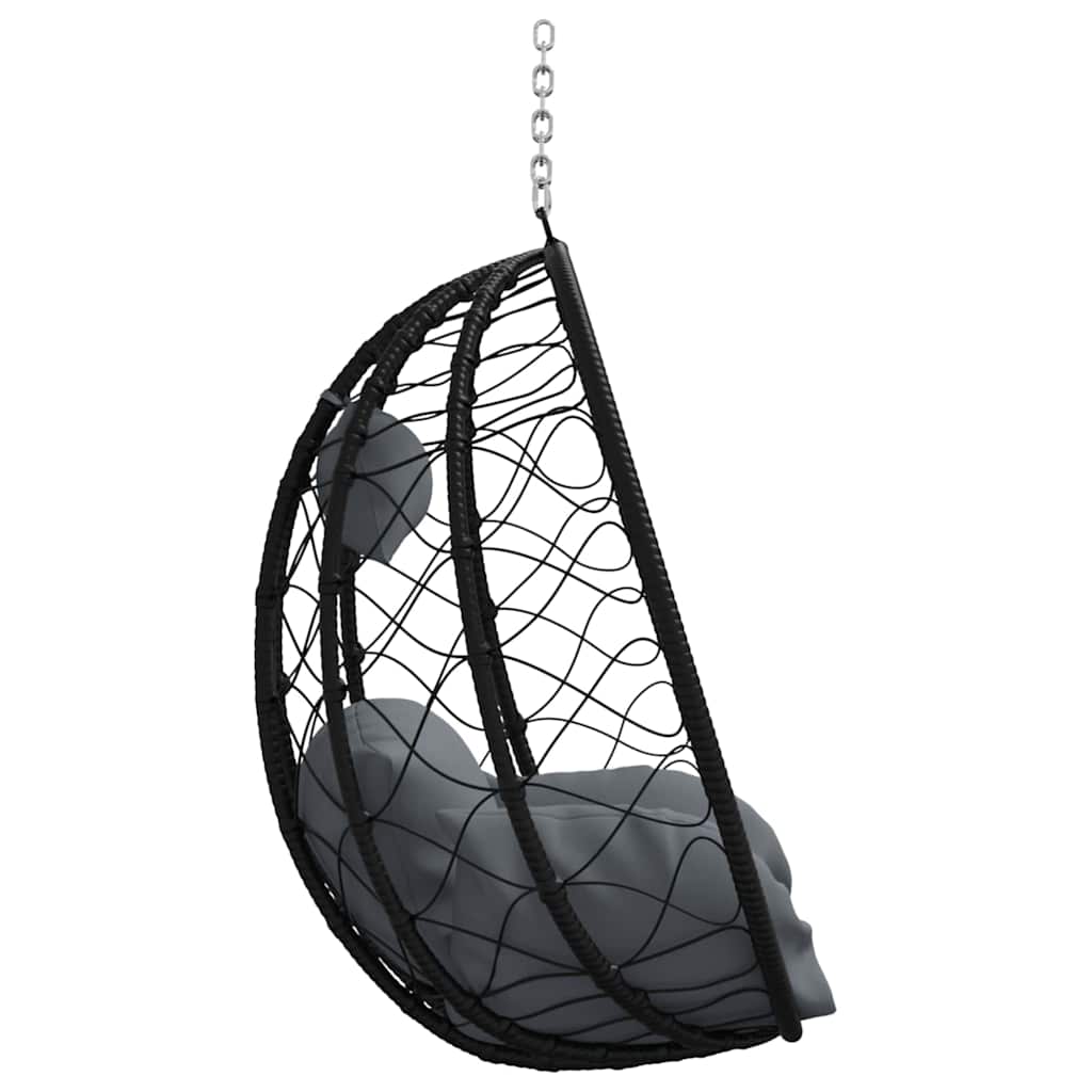 Hängendes Ei-Stuhl Anthrazit 91.5 x 60 x 110 cm Poly-Rattan