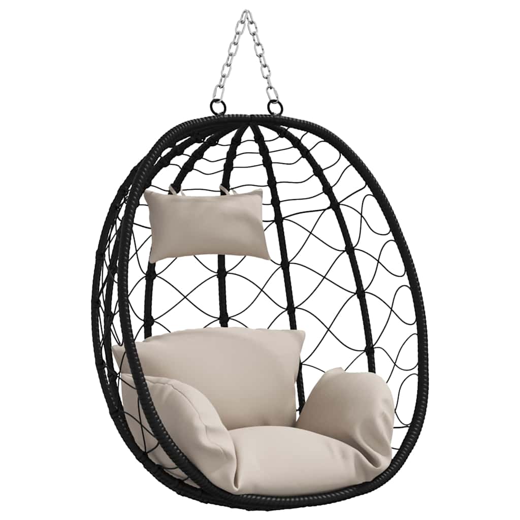 Hängendes Ei-Stuhl Taupe 91.5 x 60 x 110 cm Poly-Rattan