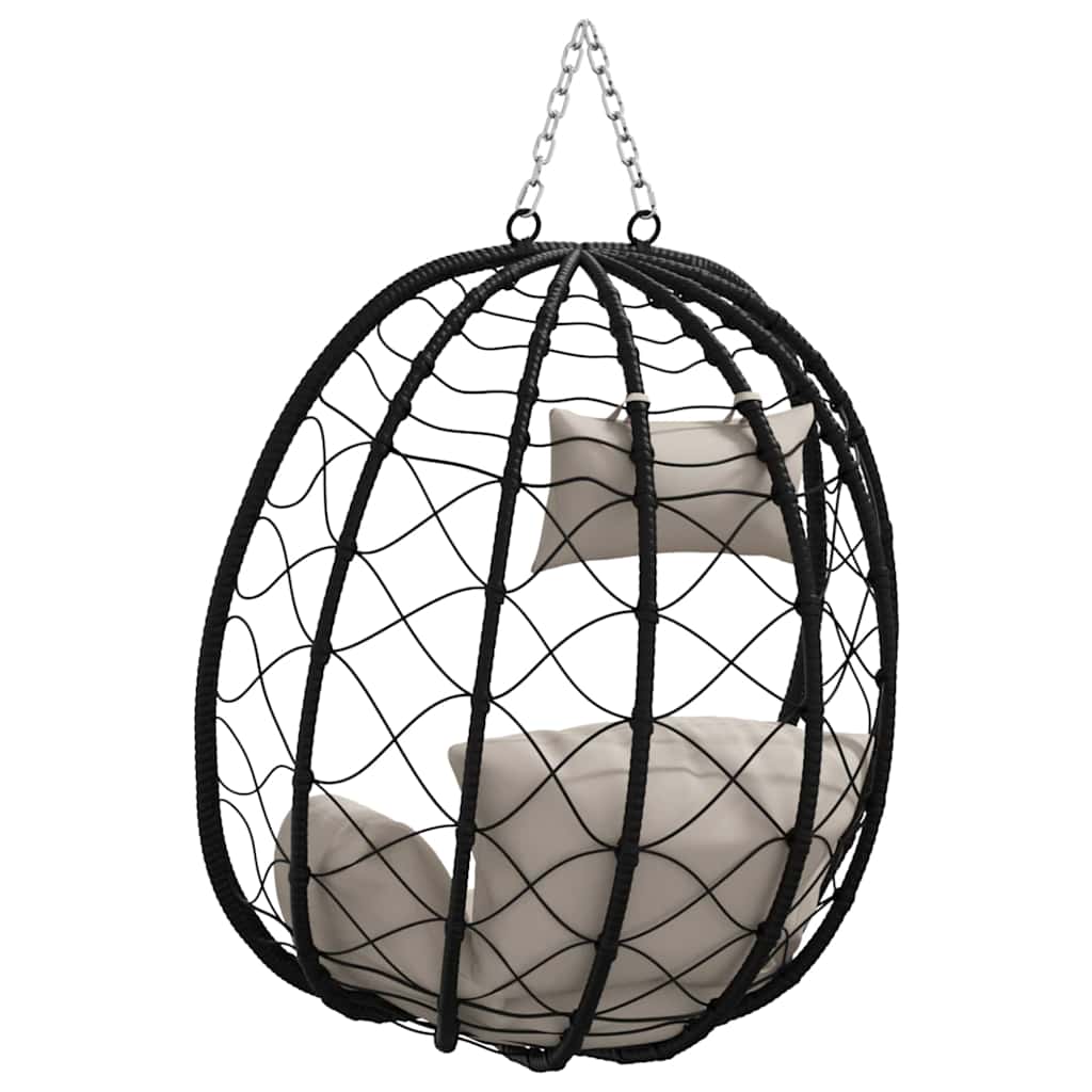 Hängendes Ei-Stuhl Taupe 91.5 x 60 x 110 cm Poly-Rattan
