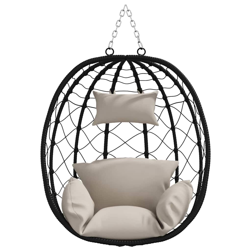 Hängendes Ei-Stuhl Taupe 91.5 x 60 x 110 cm Poly-Rattan
