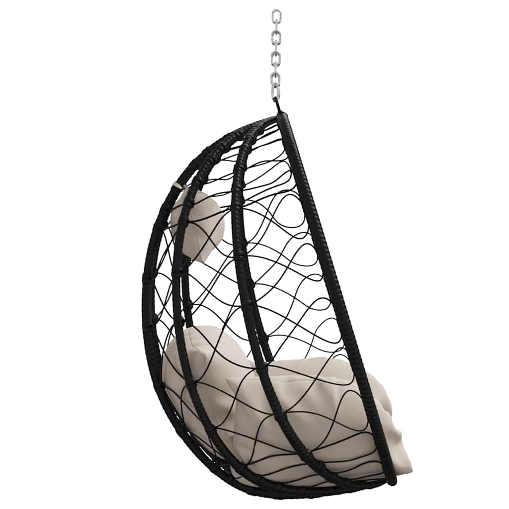 Hängendes Ei-Stuhl Taupe 91.5 x 60 x 110 cm Poly-Rattan