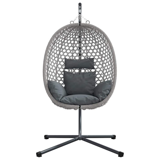 Hängendes Ei-Stuhl Anthrazit und Grau 104 x 100 x 191 cm