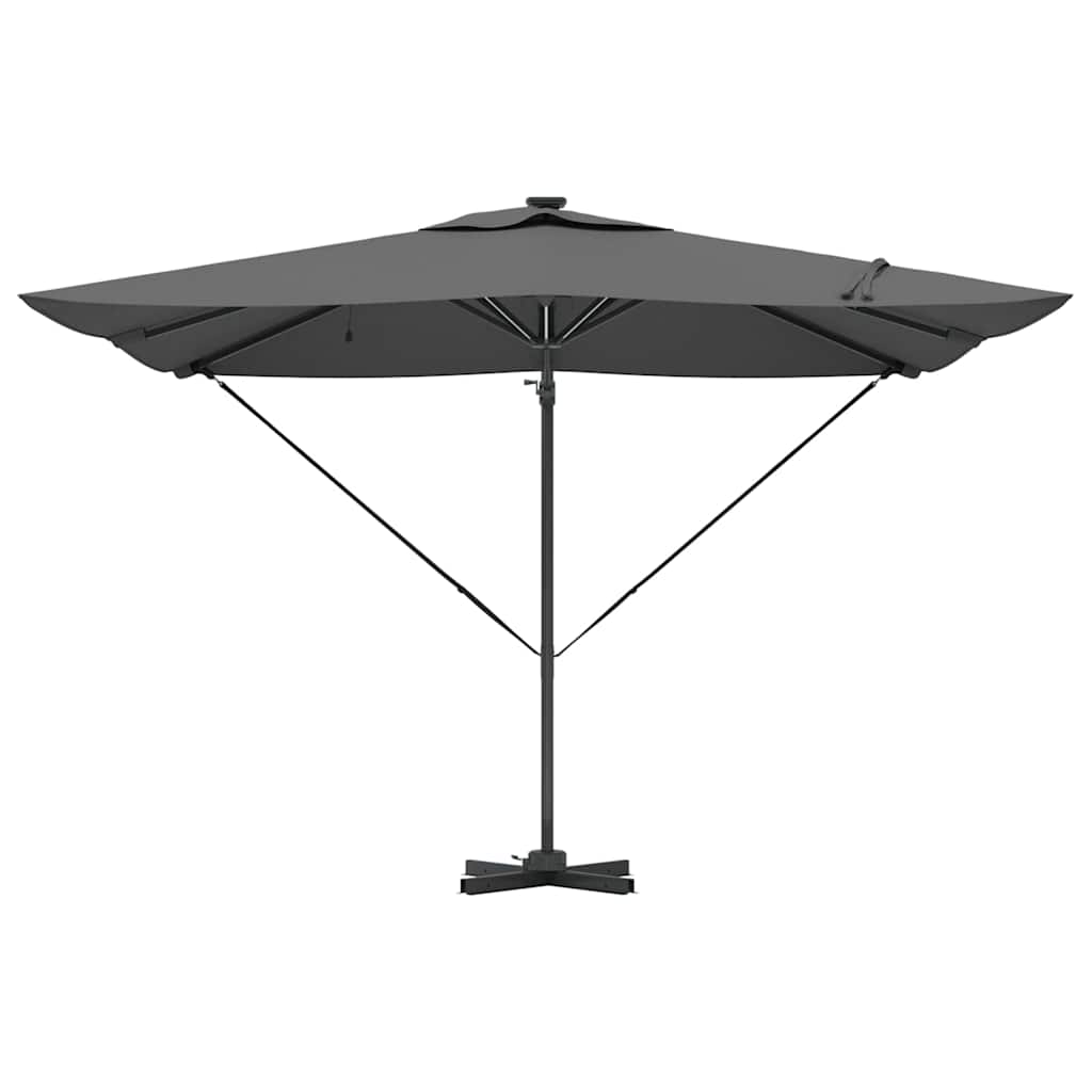 Sonnenschirm mit LED-Lichtleisten Anthrazit 286 x 284 x 270 cm