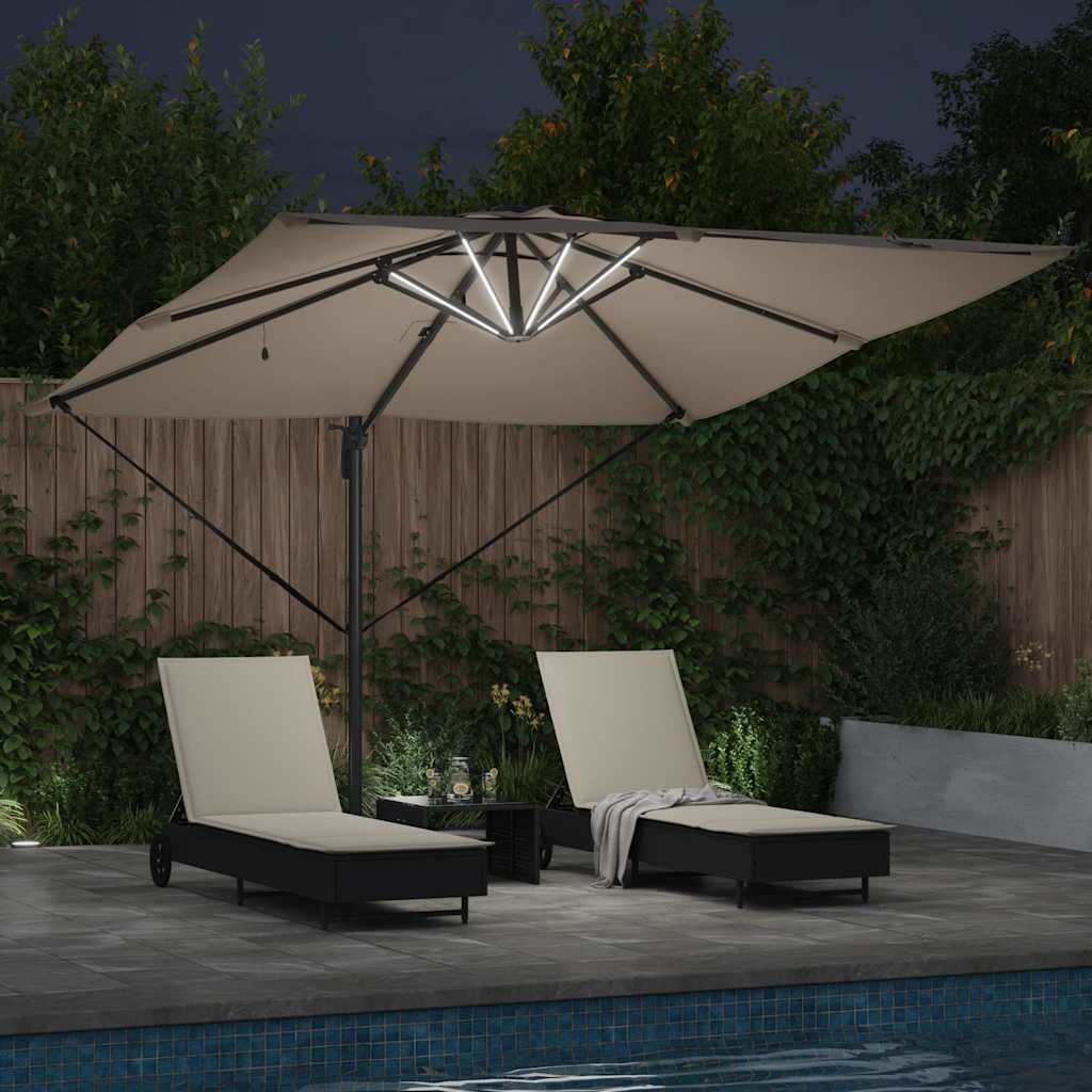 Sonnenschirm Taupe 286 x 284 x 270 cm Aluminium und Polyester