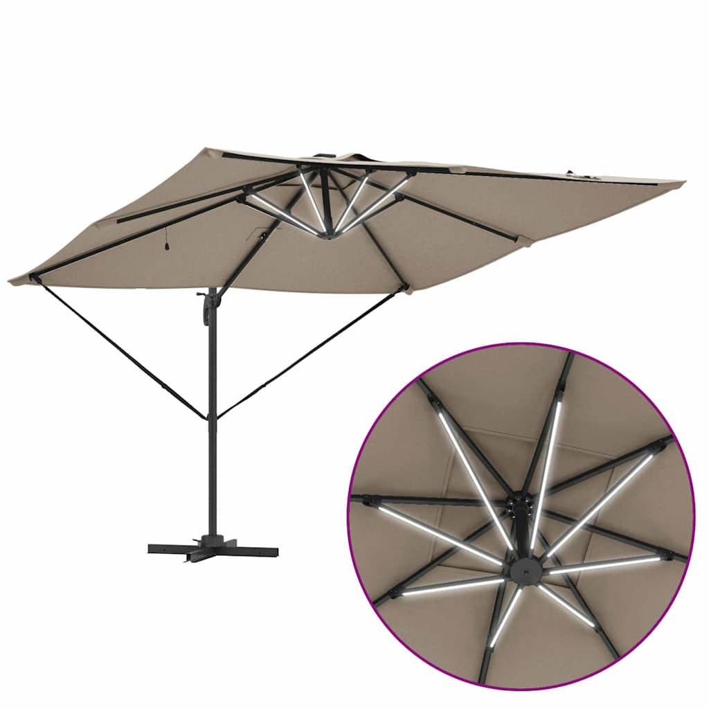 Sonnenschirm Taupe 286 x 284 x 270 cm Aluminium und Polyester