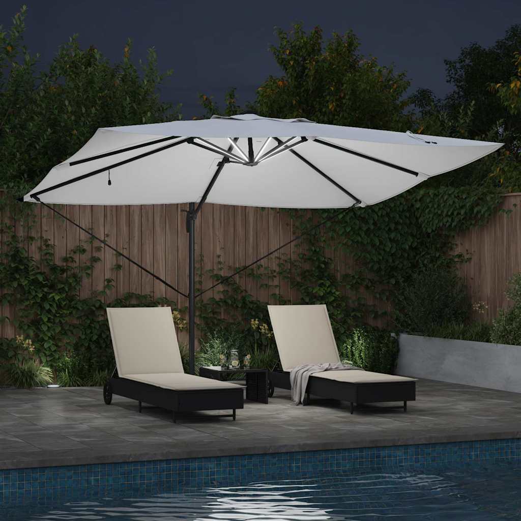 Sonnenschirm Sand 352 x 251 x 265 cm Polyester und Aluminium
